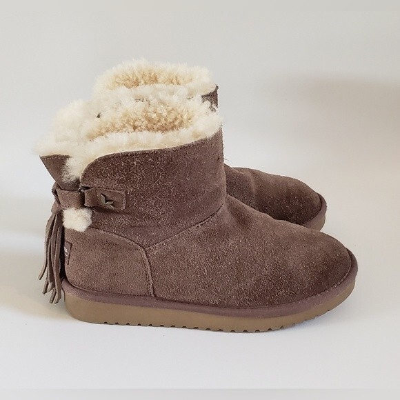 Koolaburra by Ugg Jaelyn Mini Gray/Brown Suede Boot - Picture 6 of 12